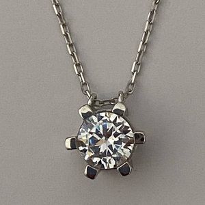 925 silver necklace cz cubic zirconia round